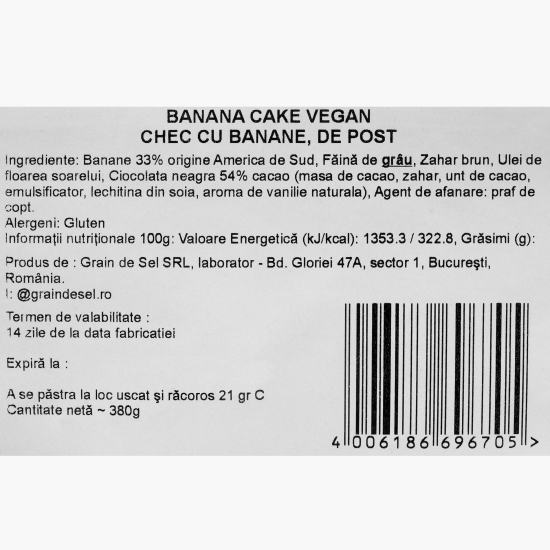 Chec cu banane, de post 380g