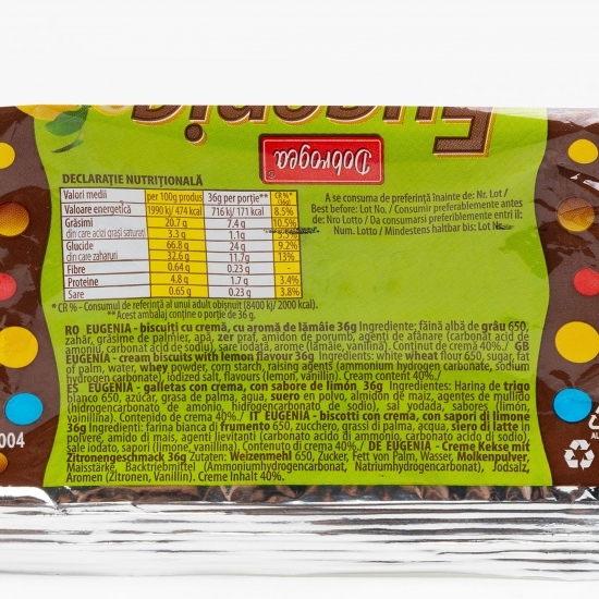 Biscuiți cu multă cremă și aromă de lămâie 36g