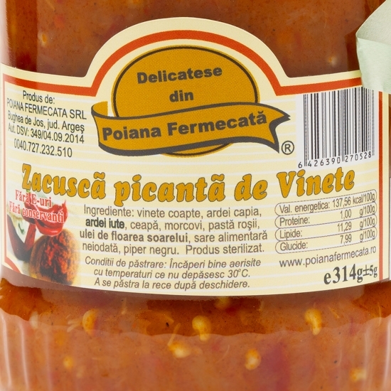 Zacuscă de vinete picantă 314g