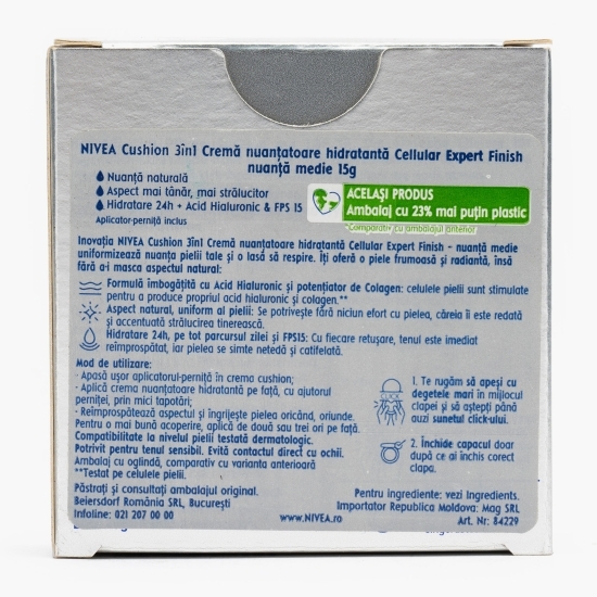 Cremă hidratantă cu pigment Cellular Cushion SPF15, nuanță 0.2 medie, 15g