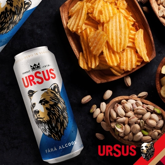Bere blondă fără alcool doză 4x0.5l