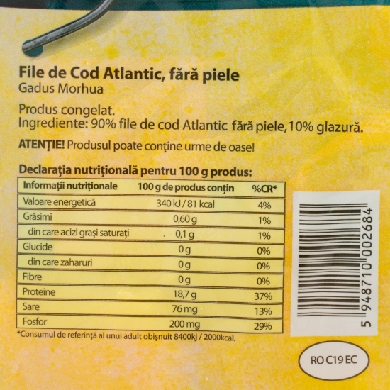 File de cod Atlantic, 600g