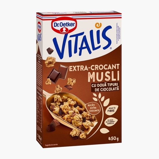 Musli extra crocant cu 2 tipuri de ciocolată 450g
