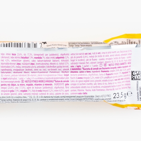 Baton de cereale pentru mic dejun cu miere și migdale 23.5g
