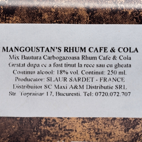 Rom cu cafea și cola 18% alc. doză 0.25l