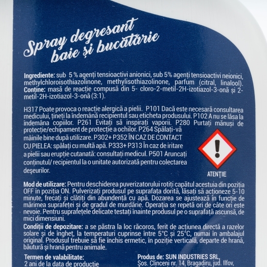 Spray degresant curățare baie și bucătărie 0.75l