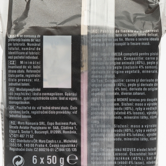 Hrană umedă pentru pisici adulte, 6x50g, cu pește 