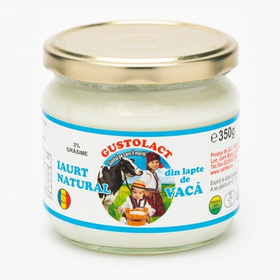 Iaurt natural din lapte de vacă 350g
