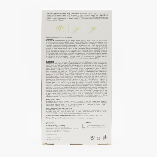 Benzi depilatoare pentru corp Charcoal Power 12 buc
