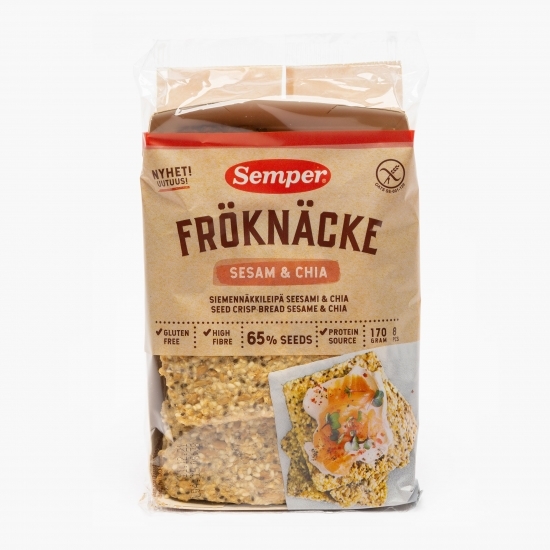 Pâine subțire crocantă cu susan și chia, fără gluten 170g