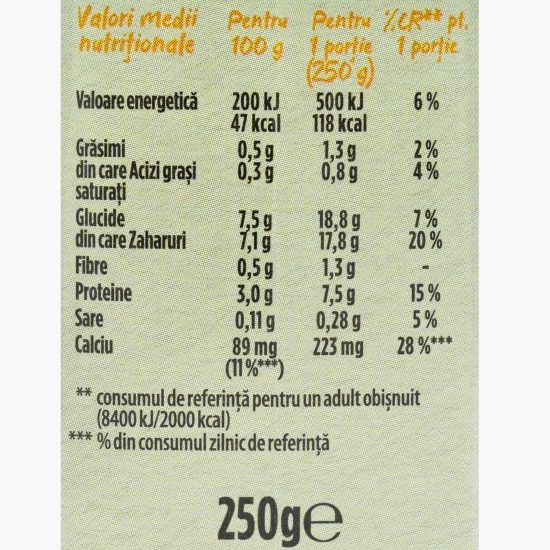 Pachet iaurt de băut, fără zahăr adăugat, cu banane, piersici și ananas/ banane, mere și cireșe 3x250g