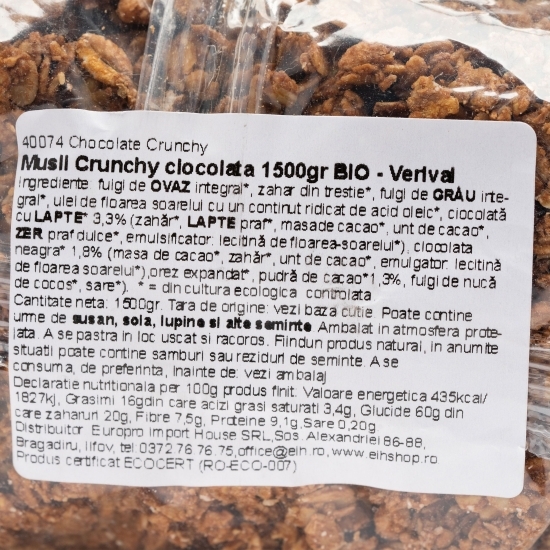 Musli Crunchy ciocolată eco 1500g