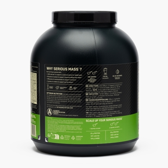 Gainer proteine Serious Mass, aromă ciocolată, 2.73kg