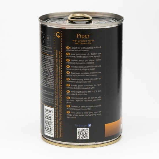 Hrană umedă pentru câini, 400g, cu inimi de pui și orez brun