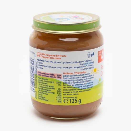 Piure ecologic de prune, +4 luni, 125g