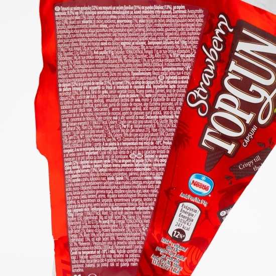 Cornet cu înghețată de căpșuni și de vanilie 91g