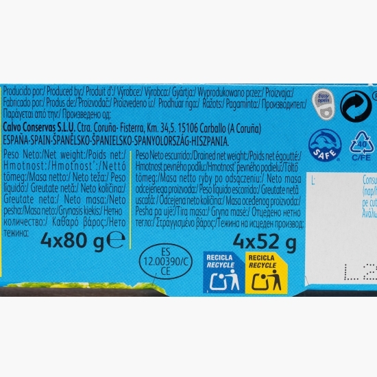 Ton în ulei de floarea-soarelui 4x80g