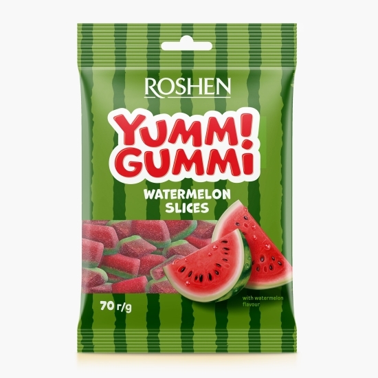 Jeleuri cu aromă de pepene verde Yummi Gummi Watermelon Slices 70g