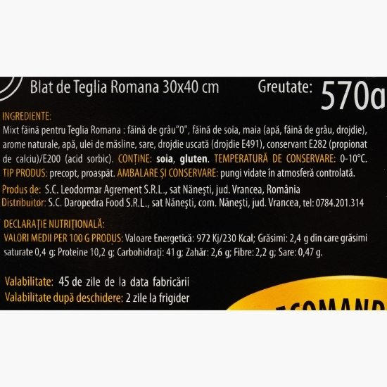 Blat pizza Teglia Romana 30x40cm, 570g