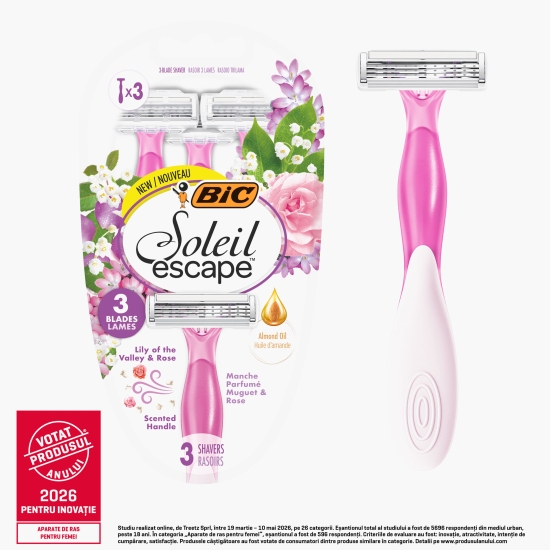 Aparat de ras pentru femei Soleil Escape Summer Blossom, 3 lame, 3 buc