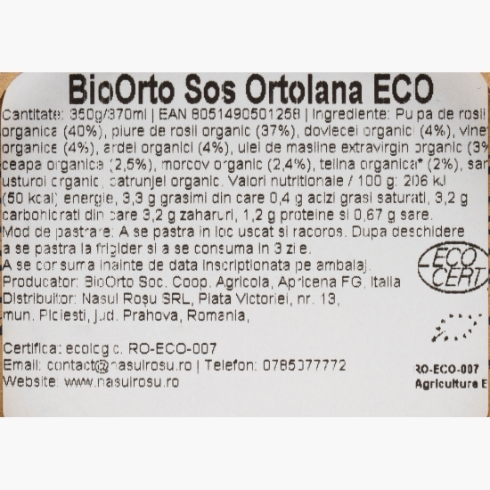 Sos Ortolana eco 350g