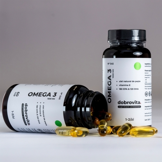 Omega 3 1000mg și Vitamina E 5mg, 60 capsule