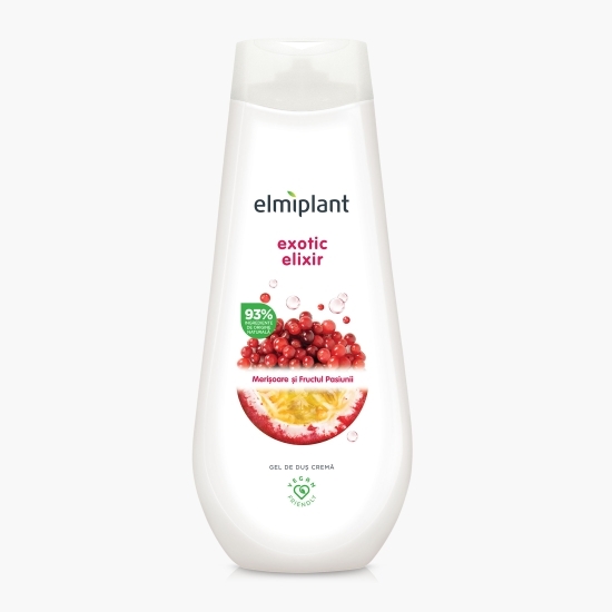 Gel de duș cremă Exotic Elixir, merișoare și fructul pasiunii, 0.75l
