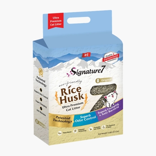 Așternut igienic pentru pisici Rice Husk 7l