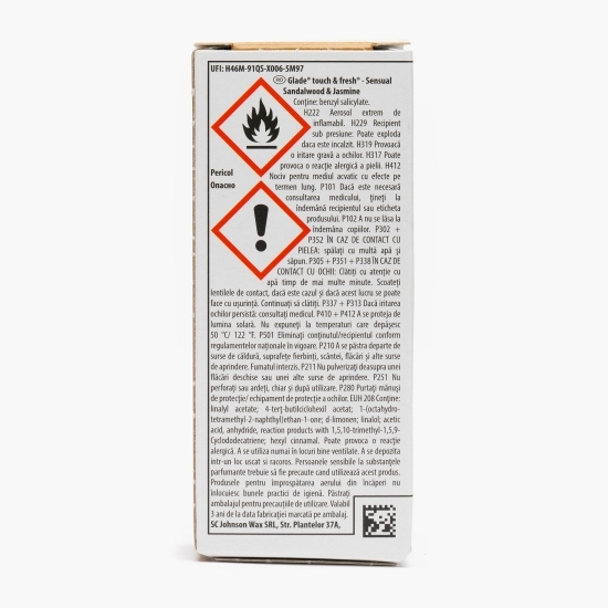 Rezervă pentru odorizant Touch&Fresh Sensual sandalwood&Jasmine 10ml