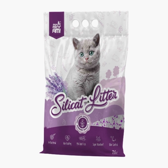 Așternut igienic pentru pisici Silicat, lavandă 3.8l