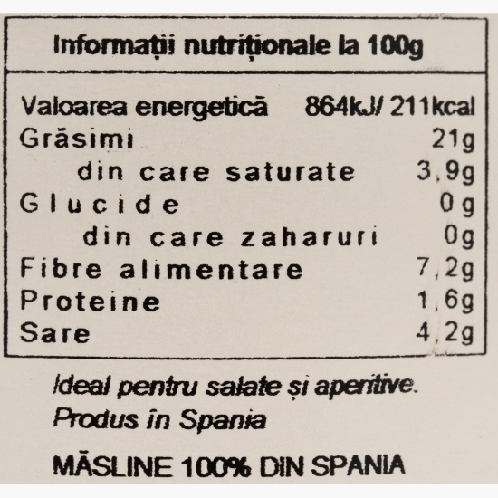Măsline Arbequina în saramură, 440g