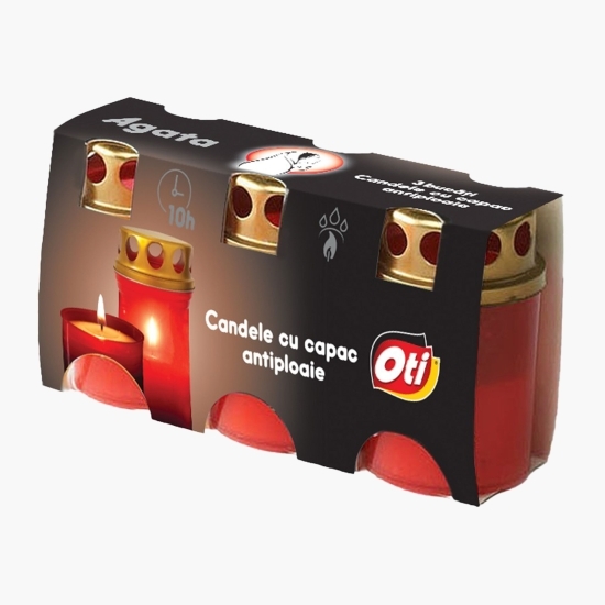 Candelă cu capac anti ploaie 3 buc/set