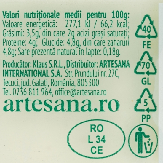 Iaurt ecologic din lapte de vacă 160g