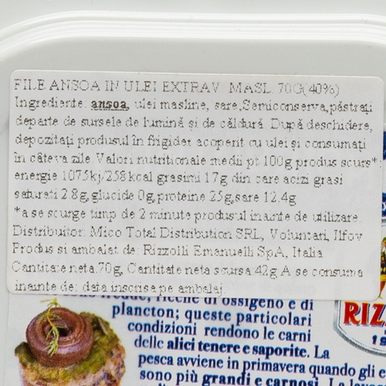 File anșoa în ulei de măsline 70g