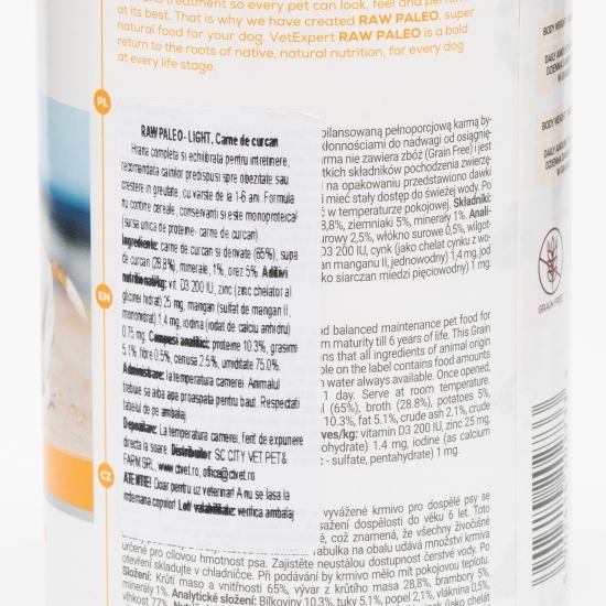 Hrană umedă Light pentru câini, 400g, cu carne de curcan 