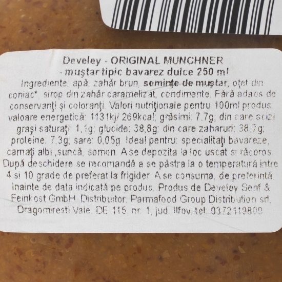 Muștar tipic bavarez dulce 250ml