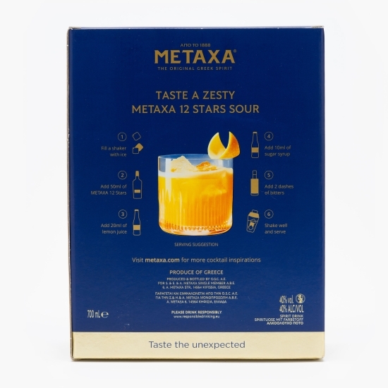Brandy 12* 40% alc. 0.7l + 2 pahare