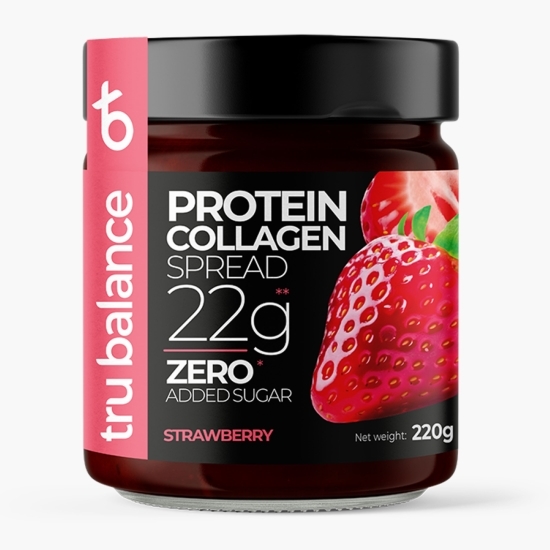 Pastă tartinabilă din căpșune, cu proteină și colagen, fără zahăr adăugat 220g