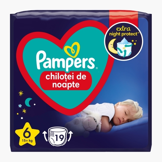 Scutece chiloțel Night Pants, mărimea 6, 15+kg, 19 buc