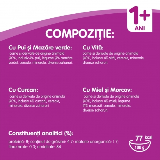 Hrană umedă pentru pisici adulte, 12x100g, selecții clasice în sos de carne