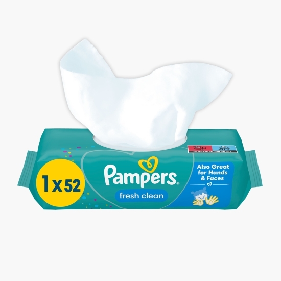 Șervețele umede pentru bebeluși, Fresh Clean, 52 buc