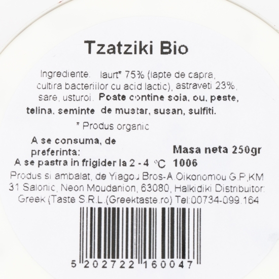Sos Tzatziki eco 250g