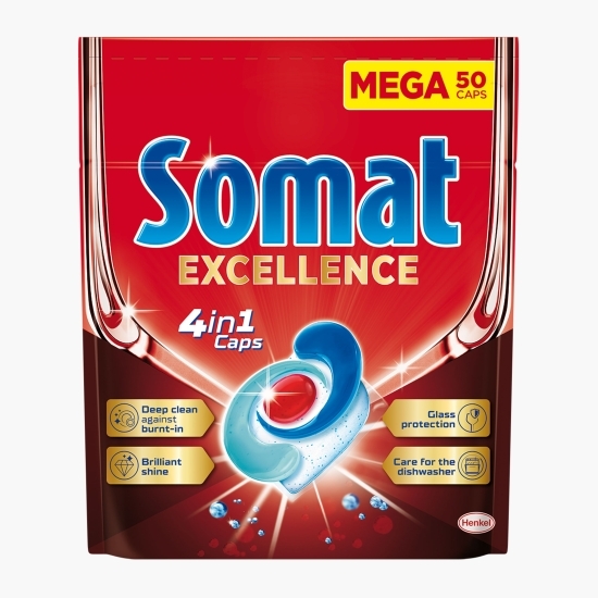 Detergent pentru mașina de spălat vase Excellence 4în1, 50 tablete