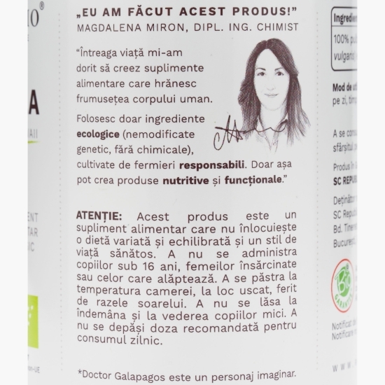 Chlorella ecologică cu perete celular spart 300 tablete, 400mg