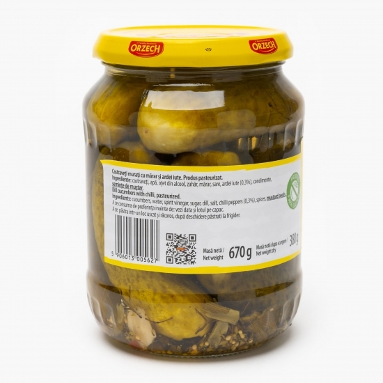 Castraveți murați cu mărar și ardei iute 670g