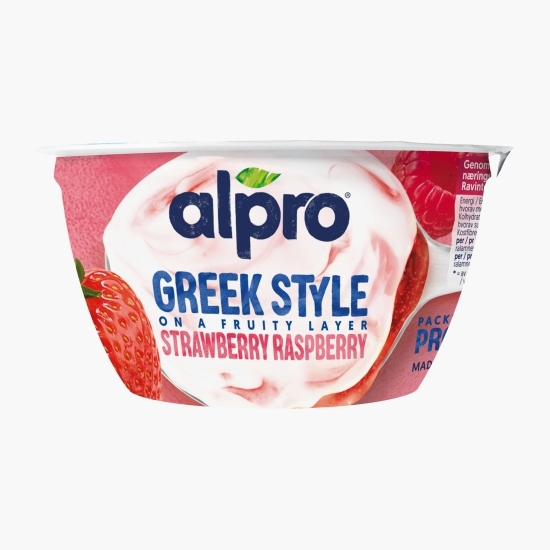 Produs fermentat din soia cu zmeură și căpșuni Greek Style 150g