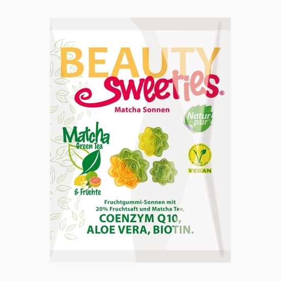 Jeleuri gumate cu aromă de fructe, ceai Matcha, coenzima Q10, aloe vera și biotină 125g