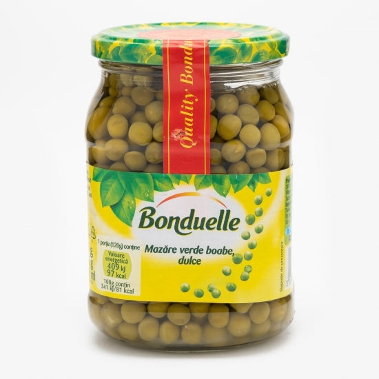 Mazăre verde boabe dulce, borcan 530g