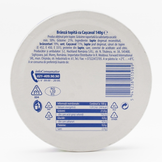 Brânză topită triunghiuri cu cașcaval 140g