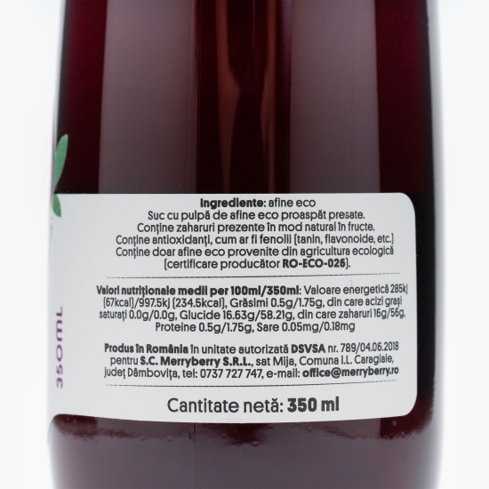 Suc de afine eco, fără zahăr adăugat 0.35l